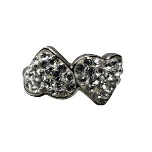 Vintage Y2K Sterling Silver Double Heart Ring 6.25